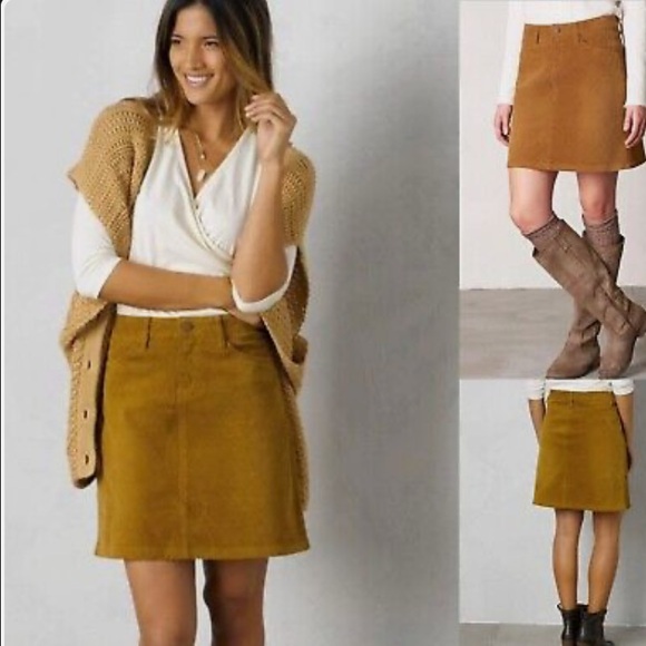 PRANA TRISTA rusty brown corduroy miniskirt size 4 tortoise - Picture 11 of 12